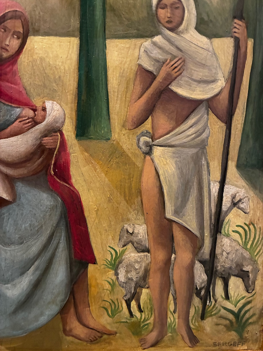 Orientalist Scene Painting Signed Sergeff, 20th Century-photo-4