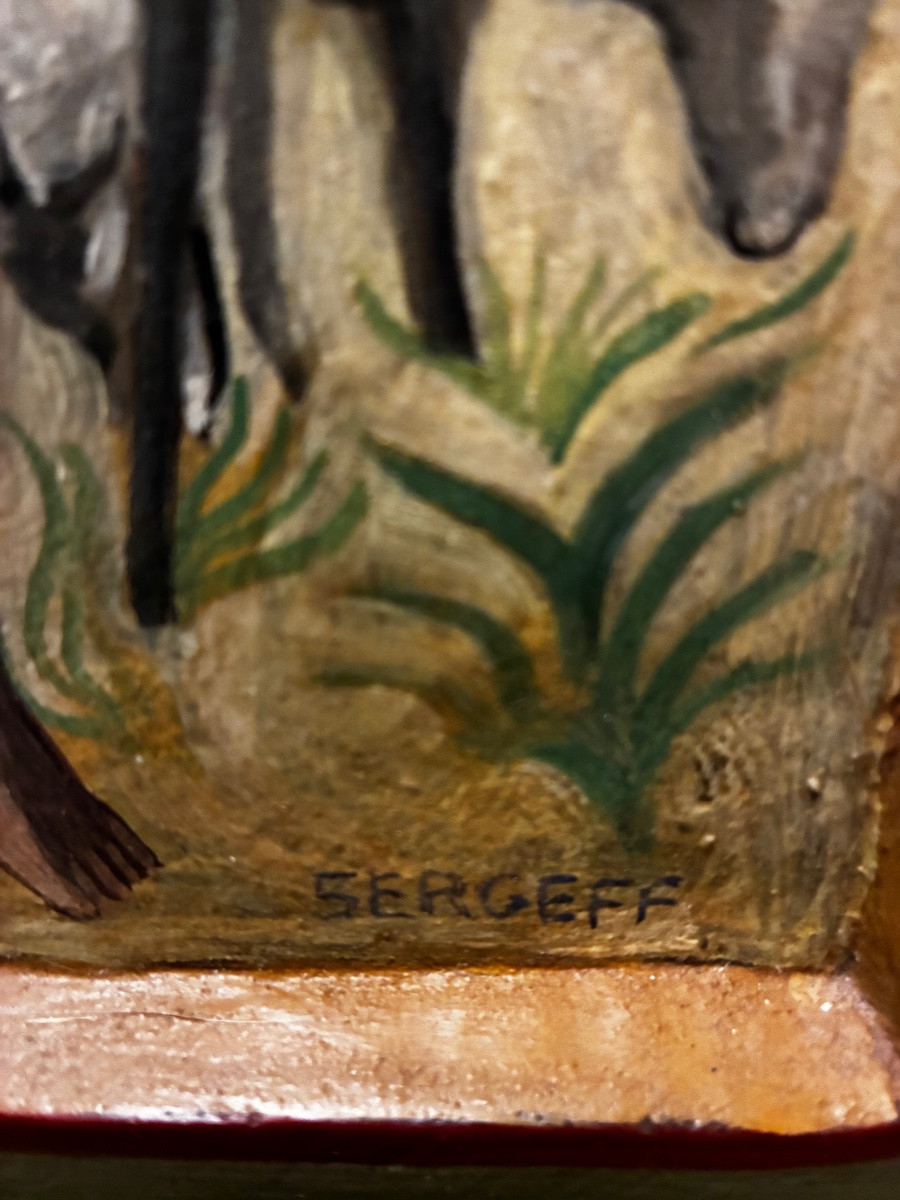 Orientalist Scene Painting Signed Sergeff, 20th Century-photo-5