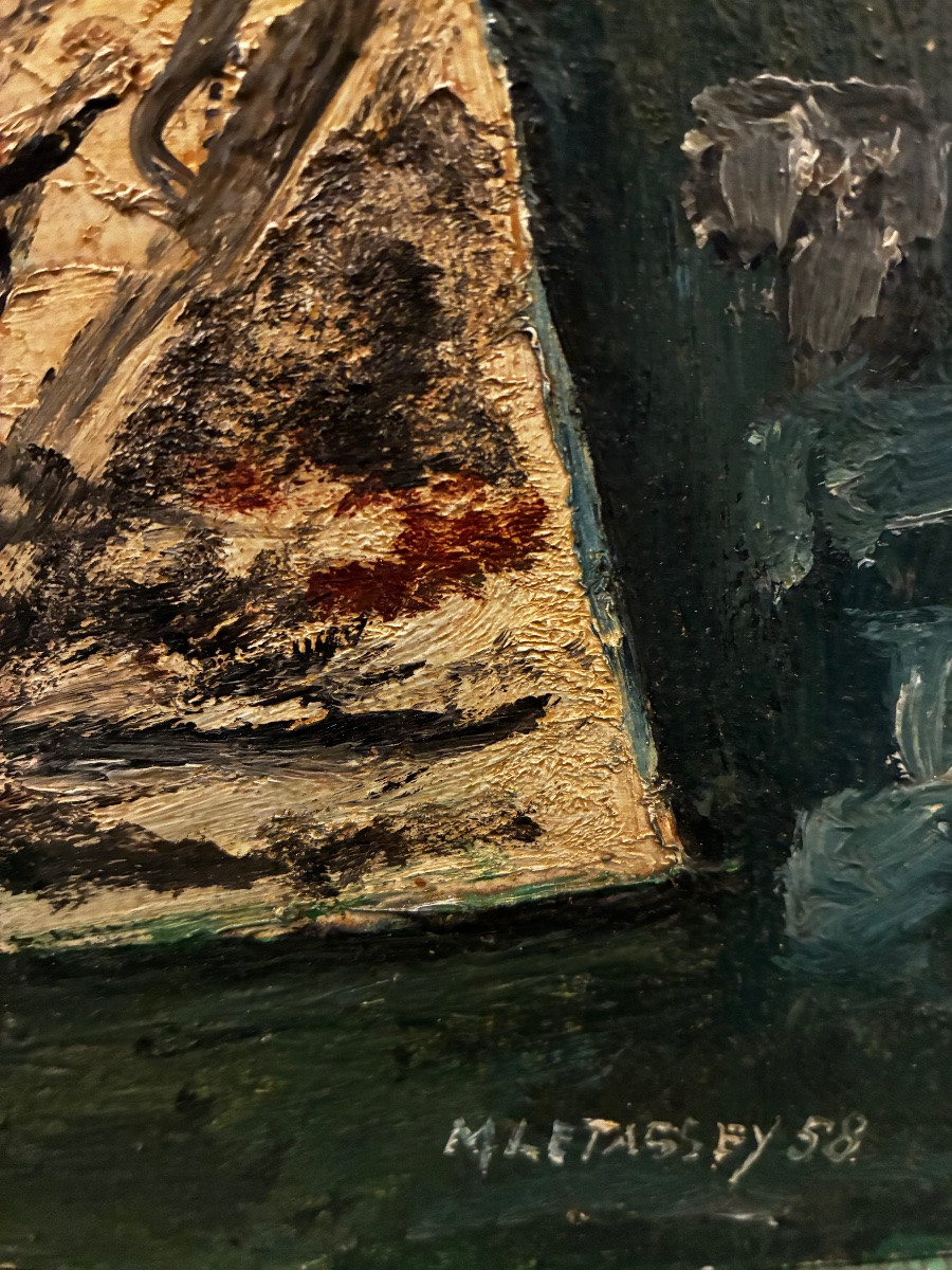 Tableau cubiste Marcel Letassey 1958-photo-3