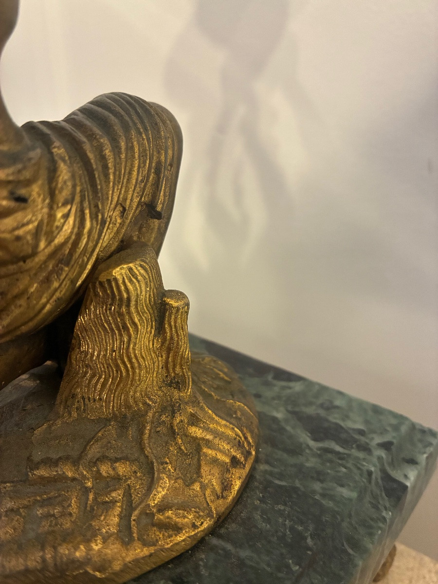 Empire Gilt Bronze Candlestick, 19th Century-photo-4