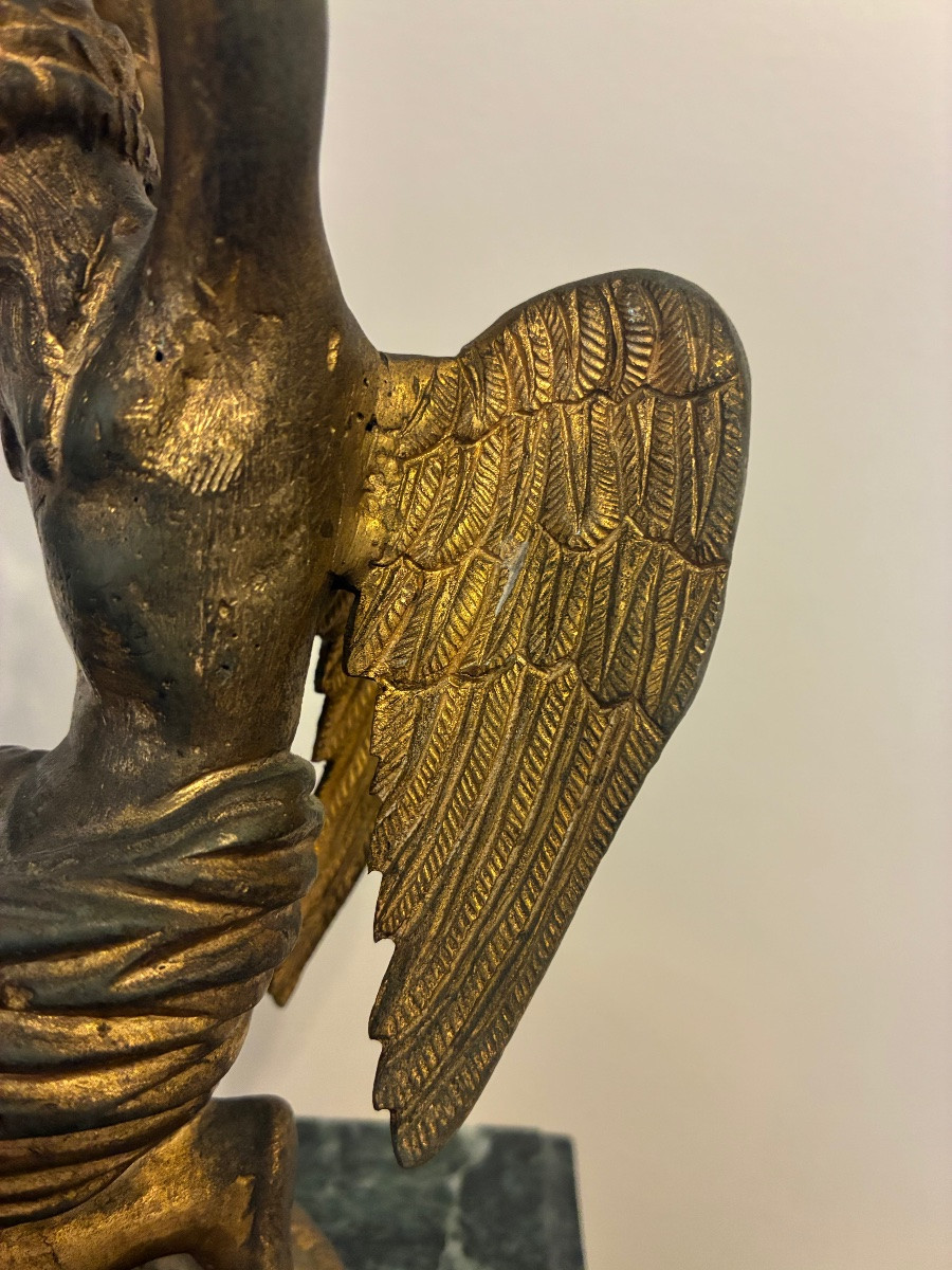 Empire Gilt Bronze Candlestick, 19th Century-photo-8