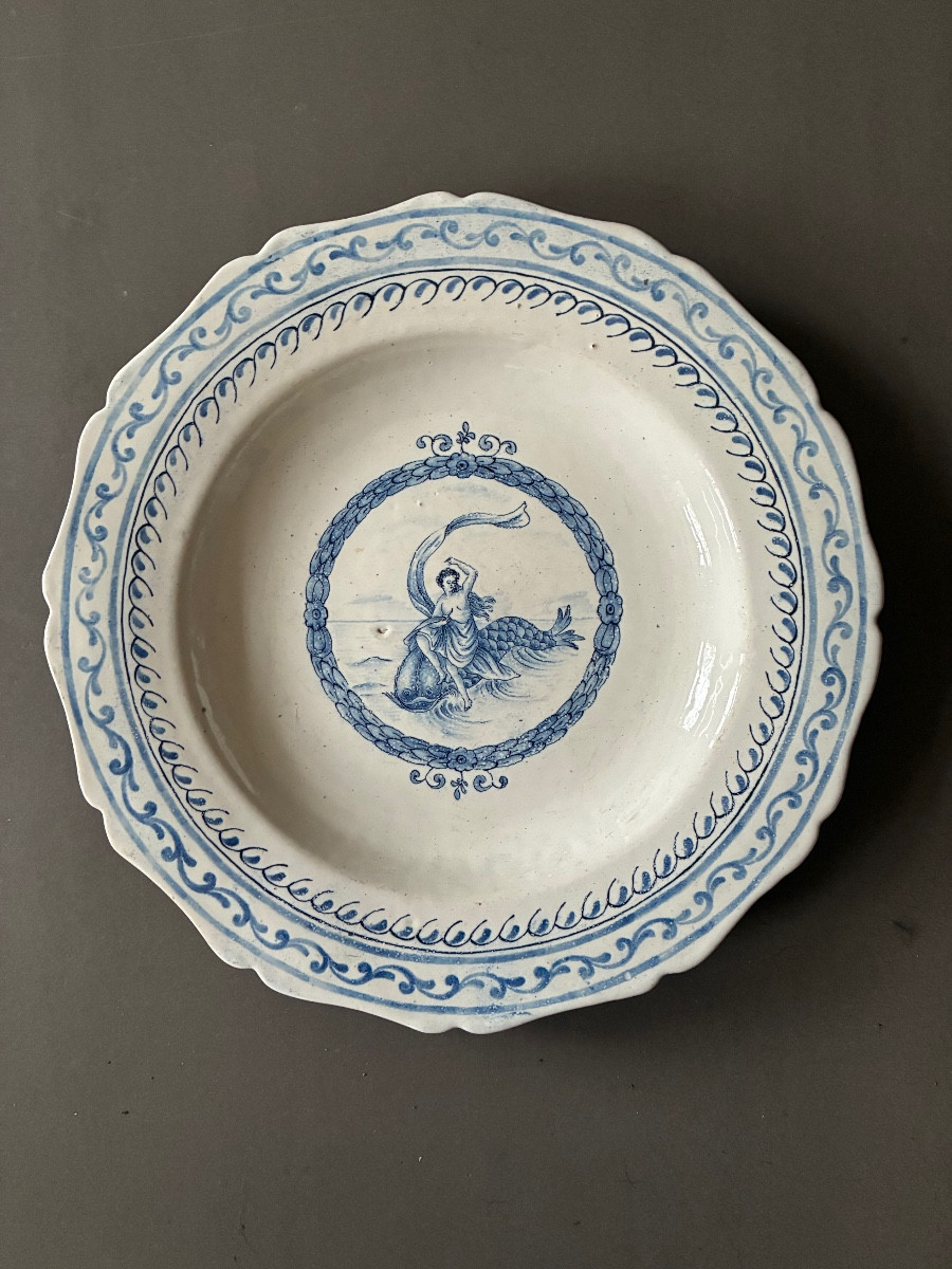 Delft Plate, 17th Century, Nereid 