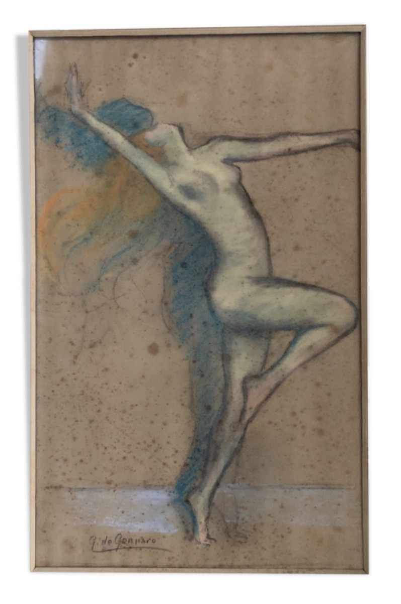 Pastel danseuse Gaetano de Gennaro circa 1930