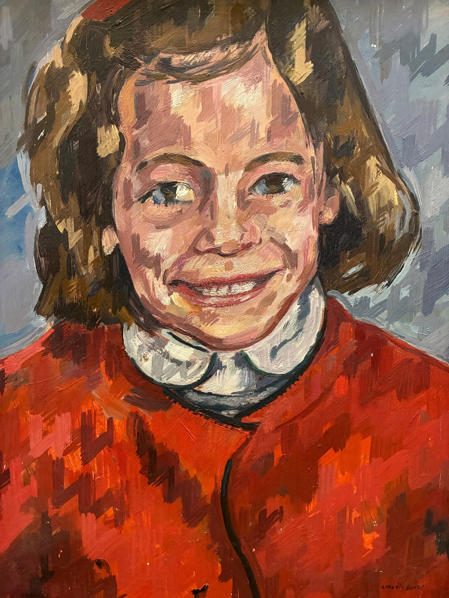 Portrait Of A Child, Antonio Santos, 20th Century-photo-4