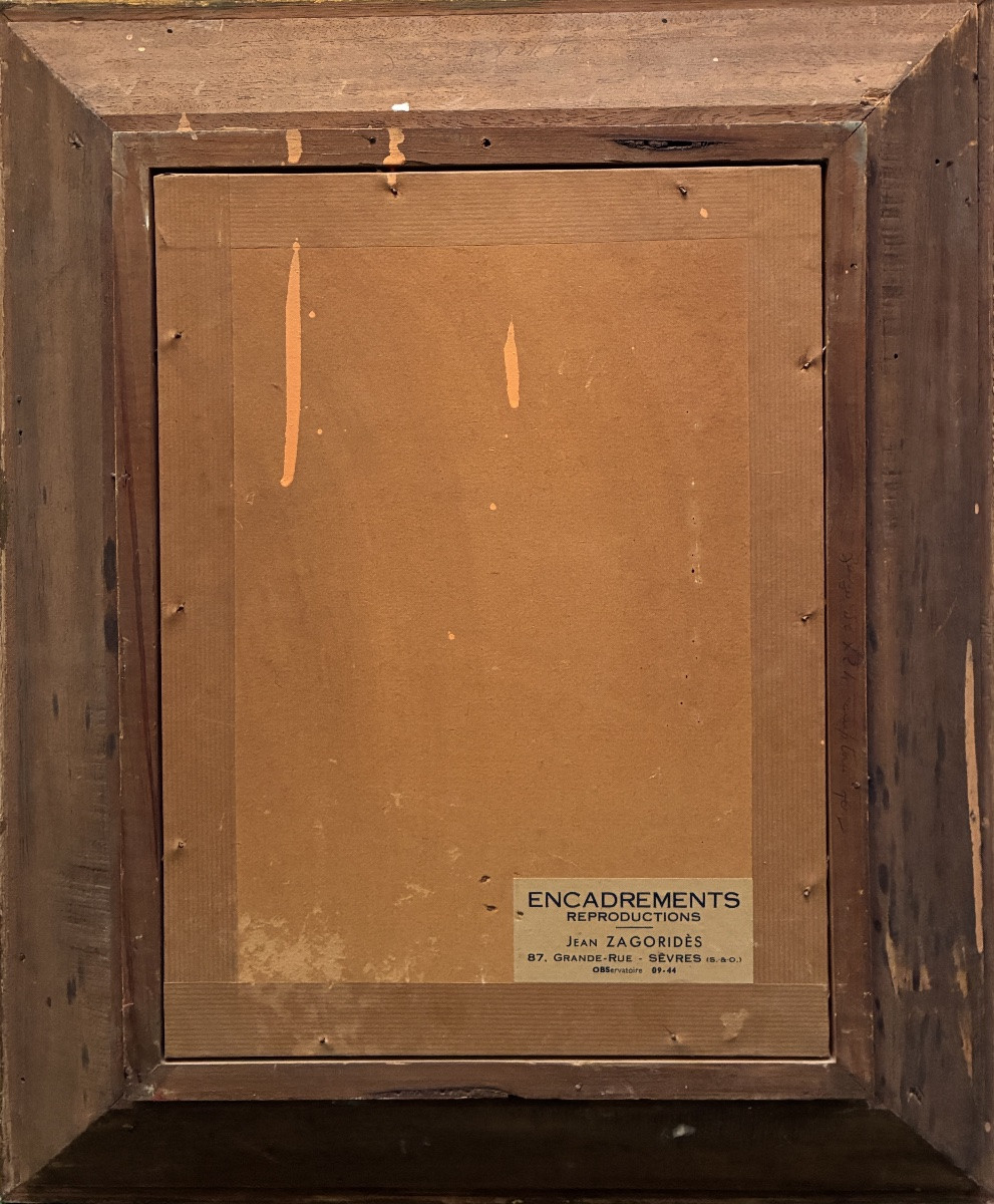 Landscape, Village House, 20th Century Gouache-photo-4