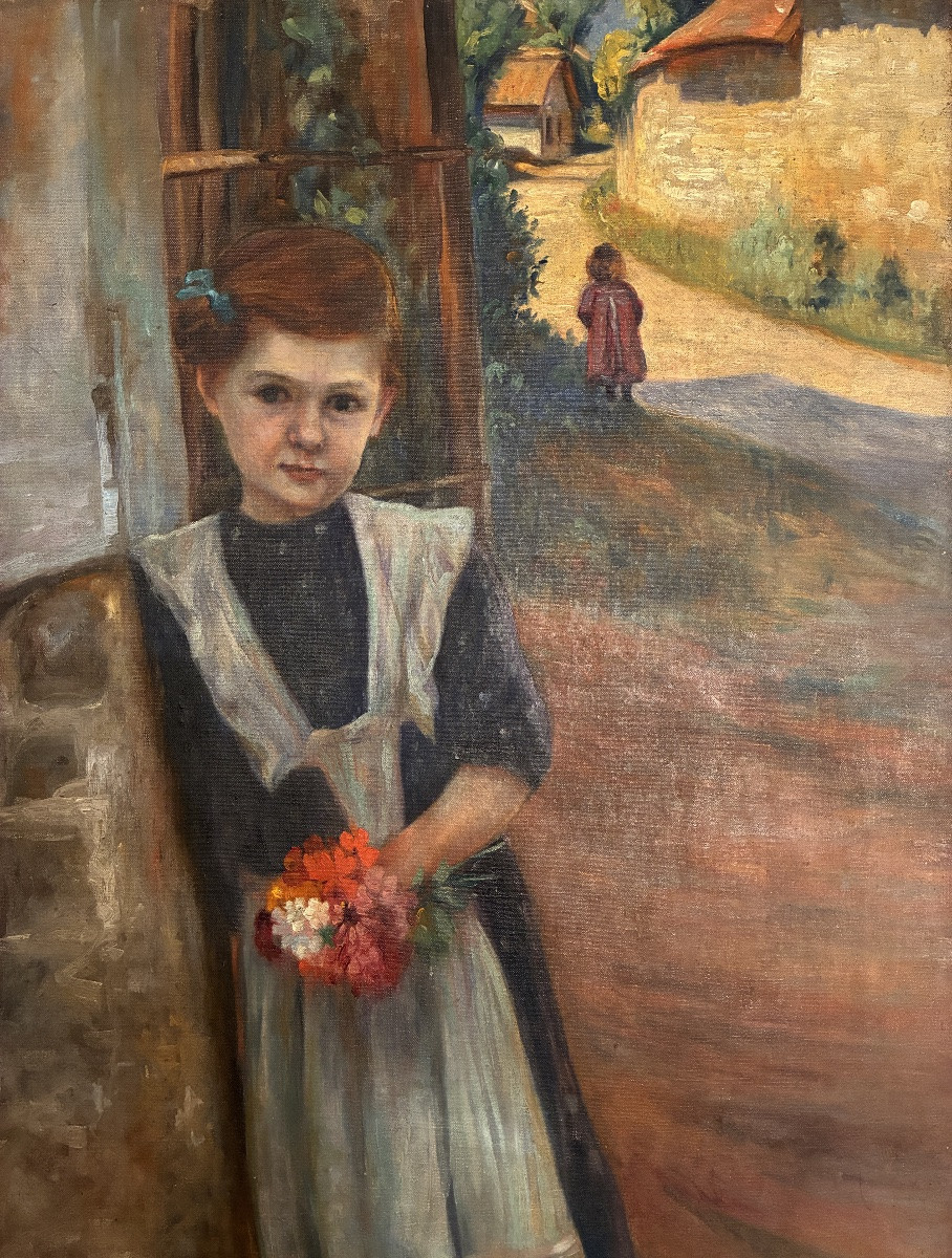 La petite fille au bouquet de fleurs, 1911-photo-1