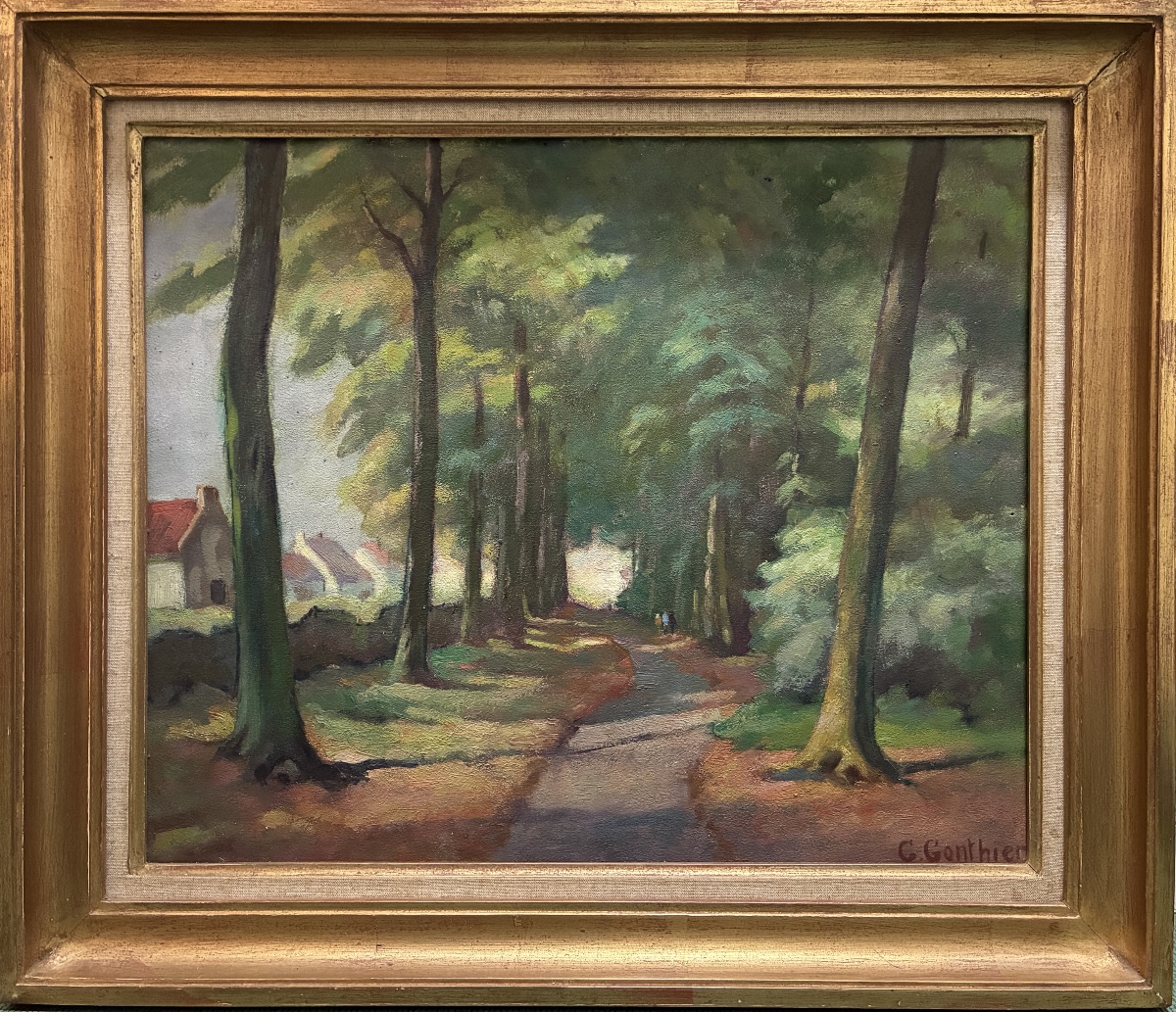 Paysage de sous bois, Georges Gonthier, XXe