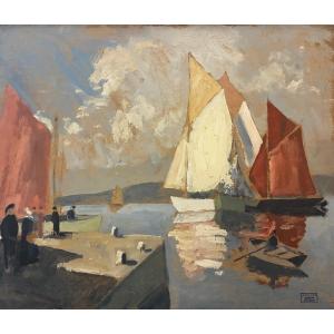 The Port Of Saint Tropez, Robert Fleurent, 1950s