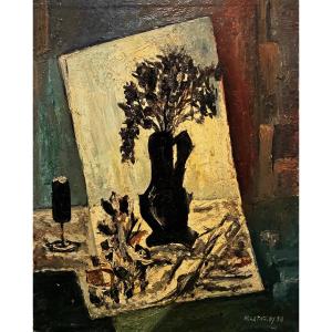 Tableau cubiste Marcel Letassey 1958