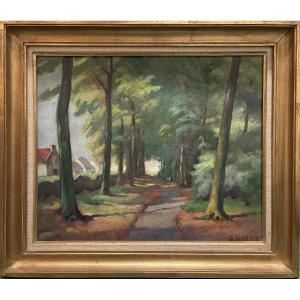 Paysage de sous bois, Georges Gonthier, XXe