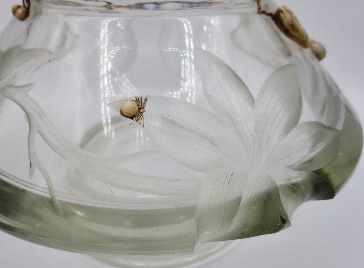 Vase En Cristal Art Nouveau, Fin XIXe Siècle.-photo-2