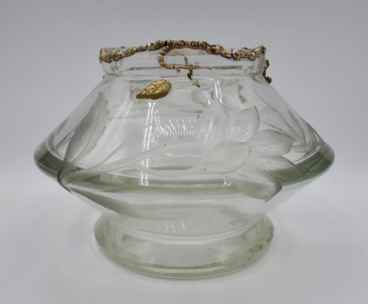 Vase En Cristal Art Nouveau, Fin XIXe Siècle.