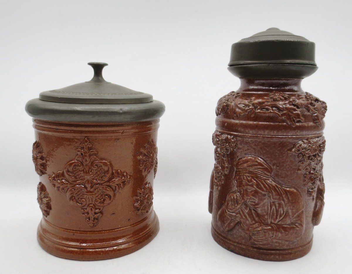 Deux Pots à Tabac, Beauvaisis XIXe Siècle. -photo-5