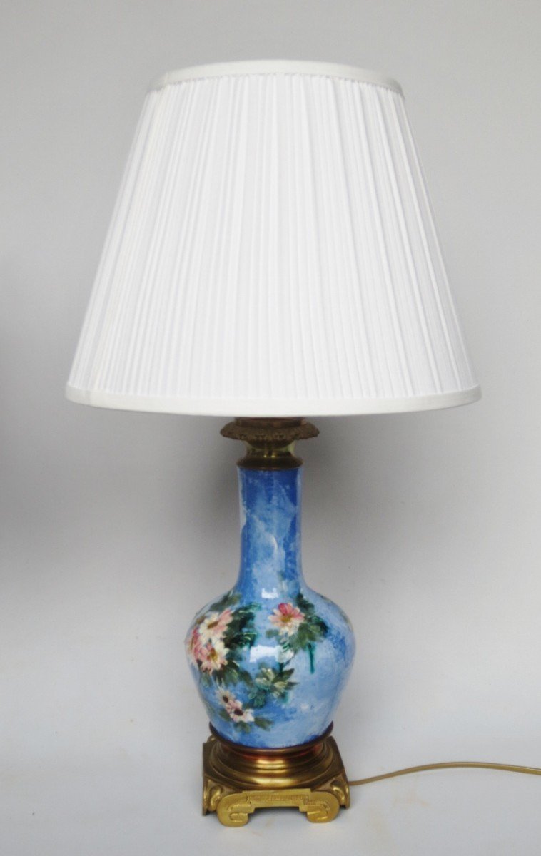 Barbotine Lamps With Impressionist Decor.-photo-1