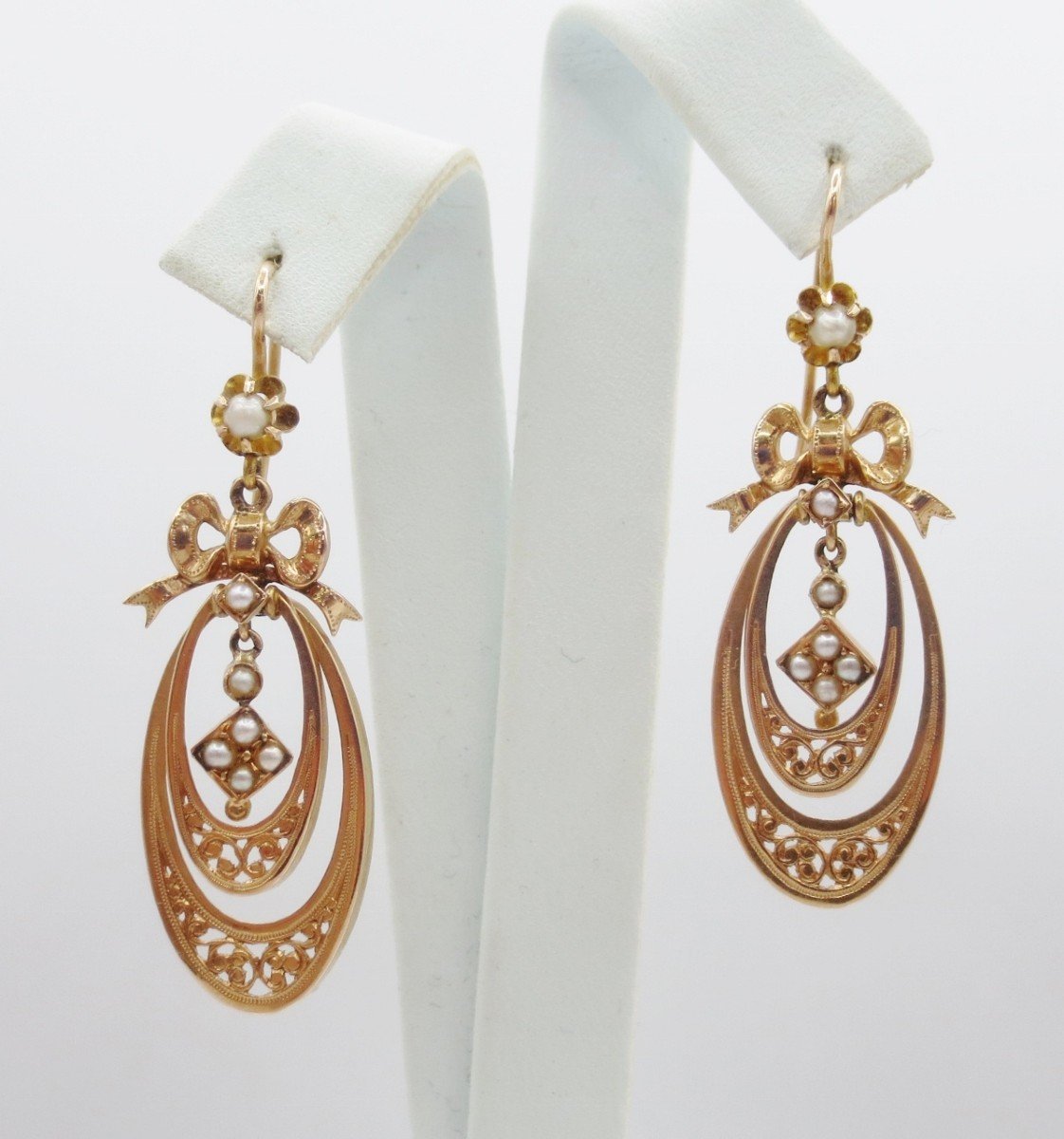 Boucles d'Oreilles En Or, Circa 1880,   