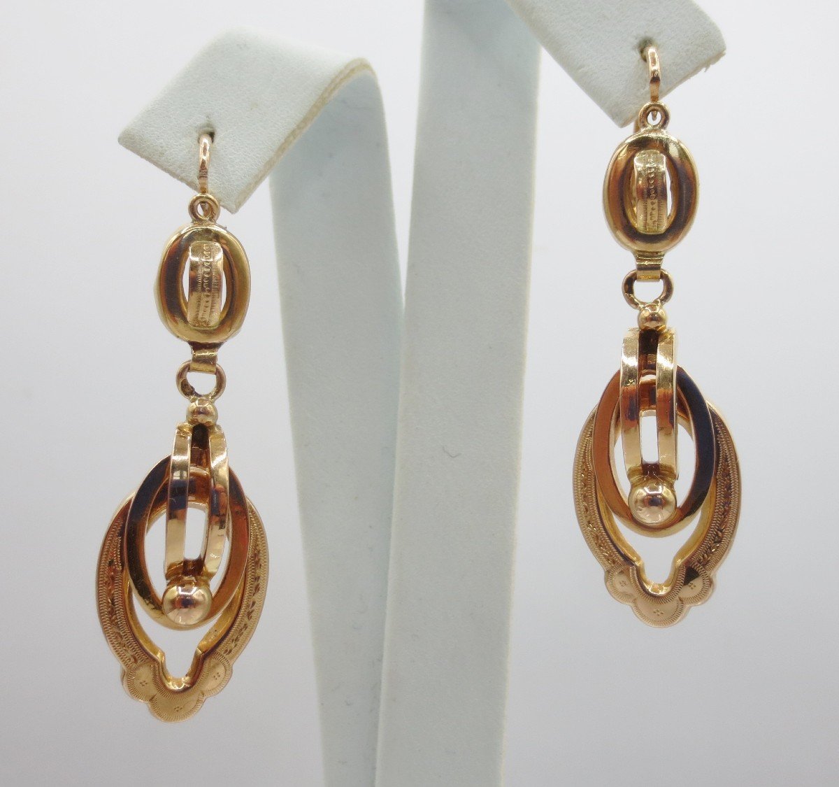 Gold Earrings, Circa 1900.-photo-5
