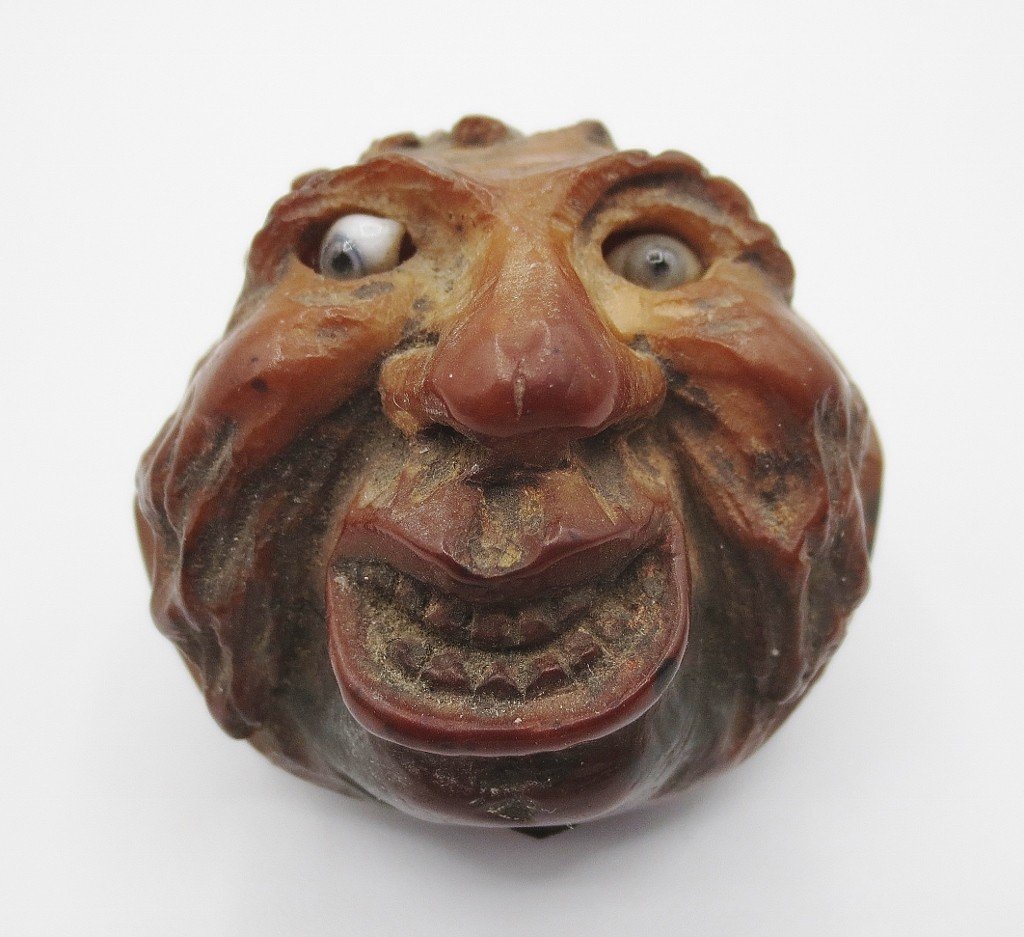 Carved Horse Chestnut, 19th Century.