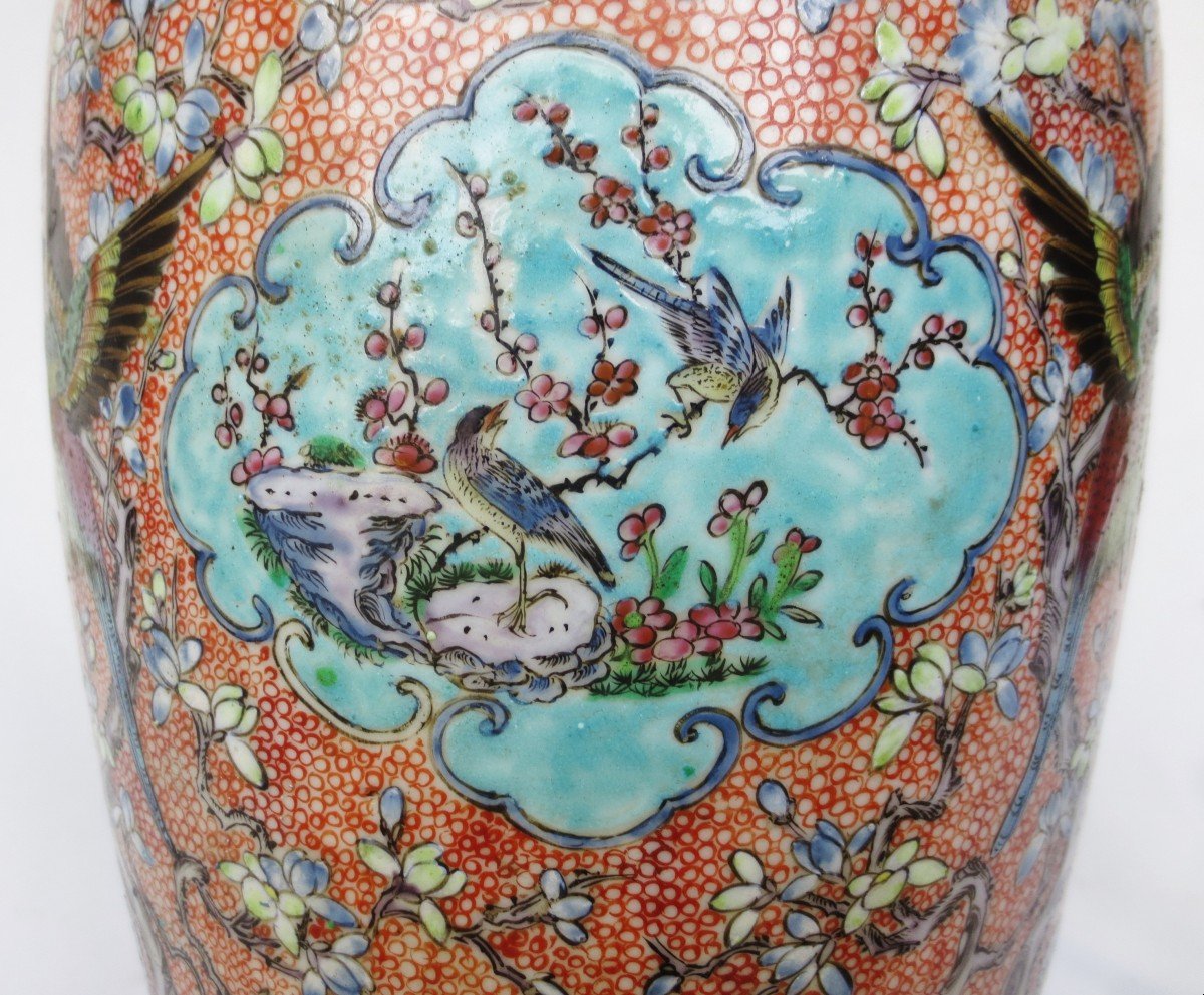 Lampe En Porcelaine De Chine XIXe Siècle. -photo-3