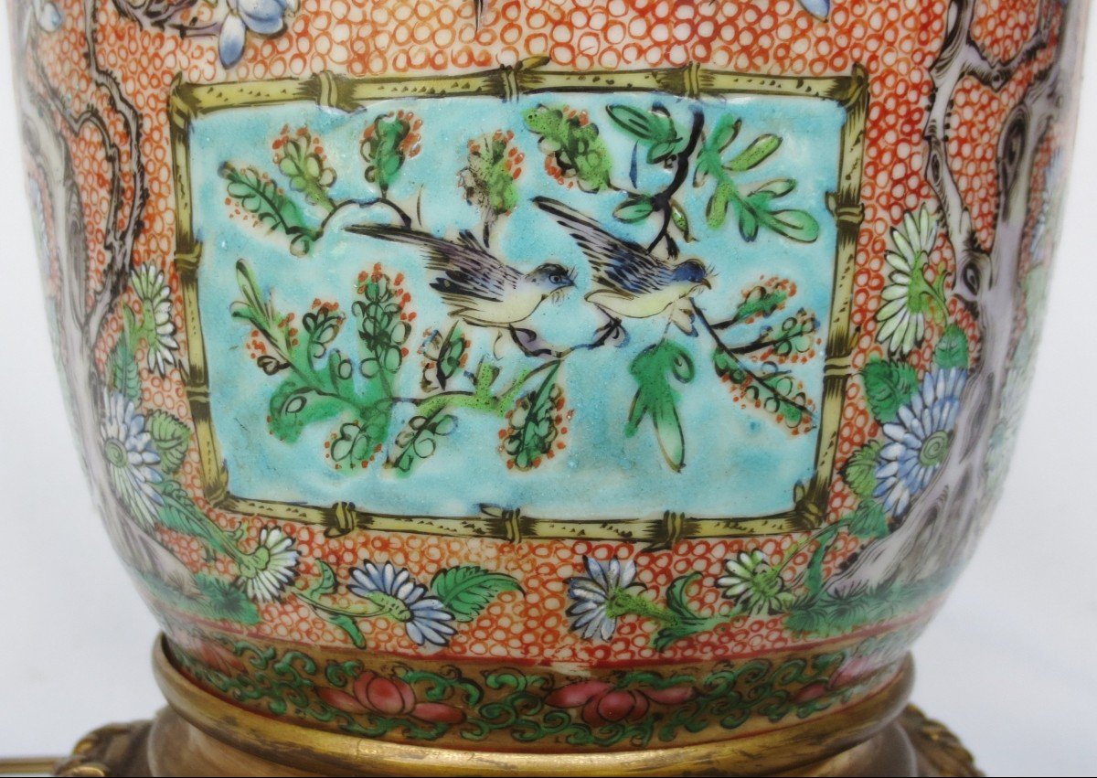 Lampe En Porcelaine De Chine XIXe Siècle. -photo-4