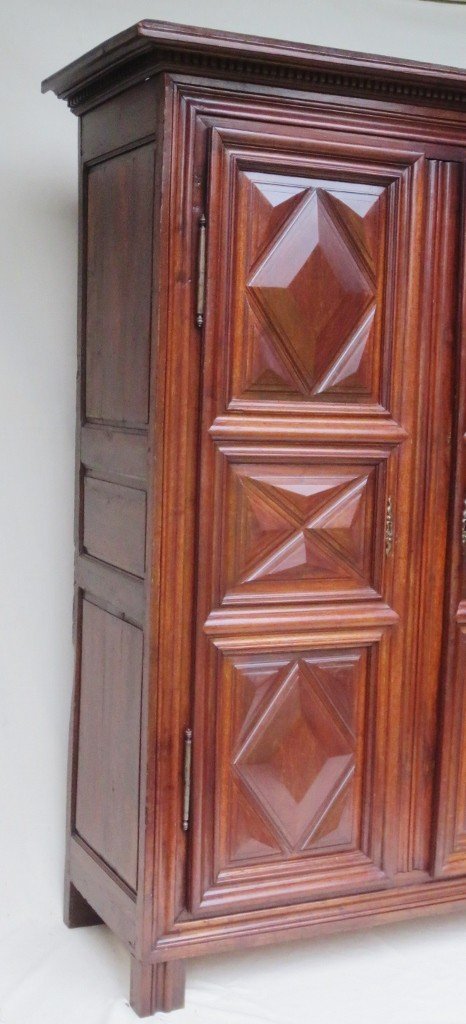 Louis XIII Walnut Wardrobe, 17th Century.-photo-2
