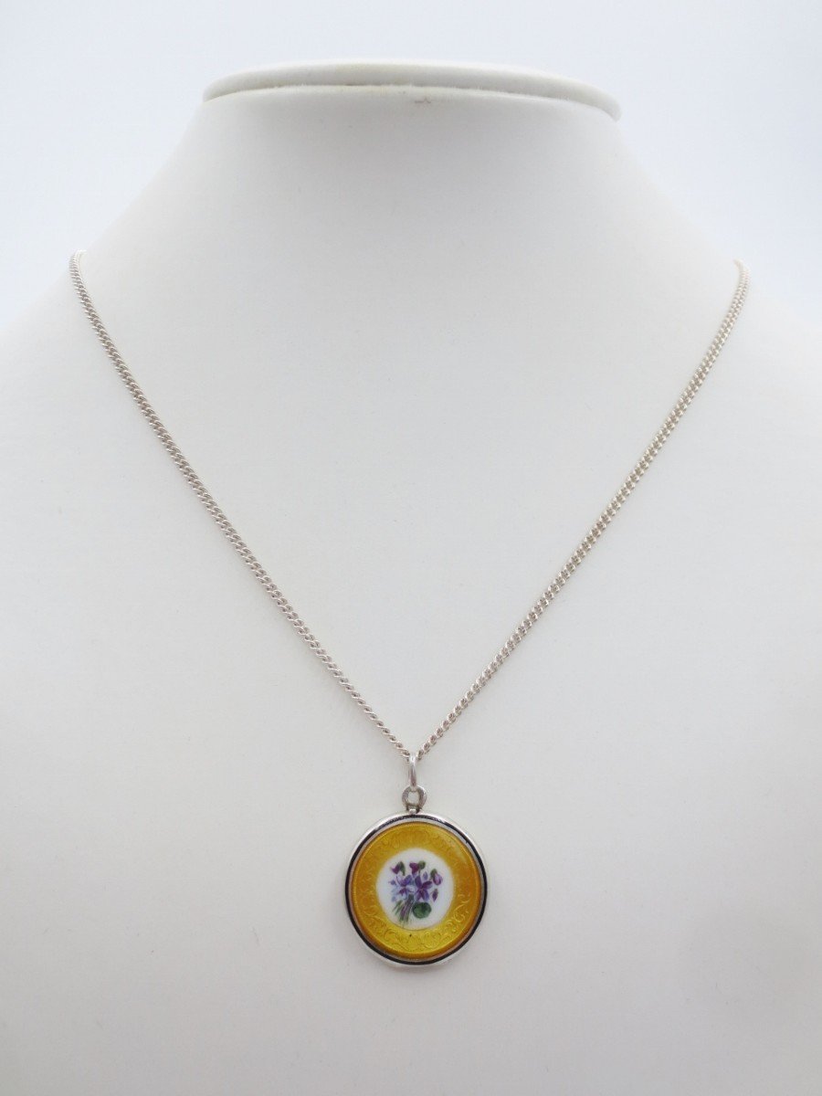 Enameled Silver Medallion.-photo-2