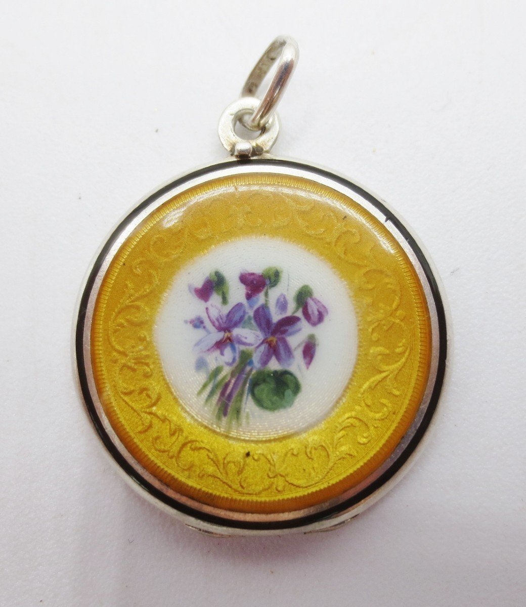 Enameled Silver Medallion.