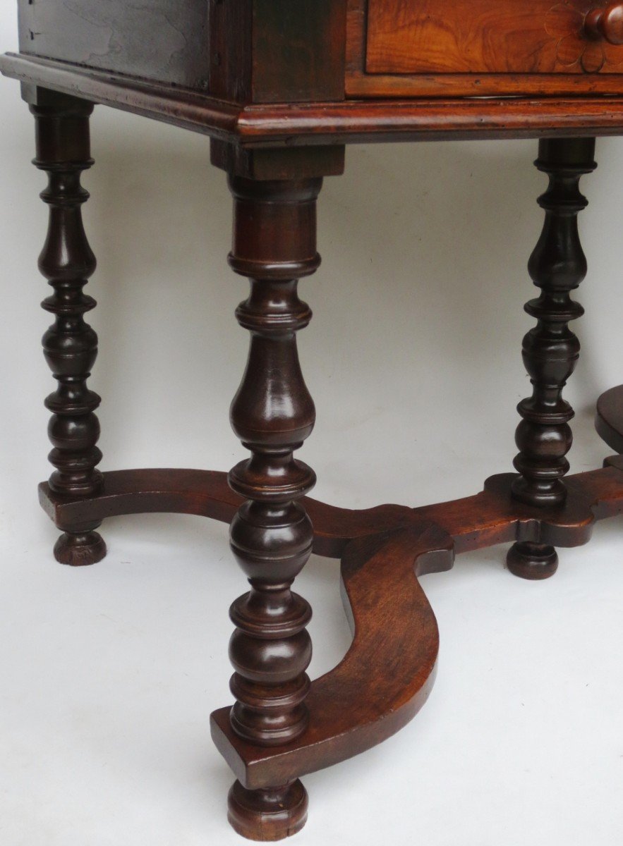 Louis XIII Writing Table In Natural Wood.-photo-2