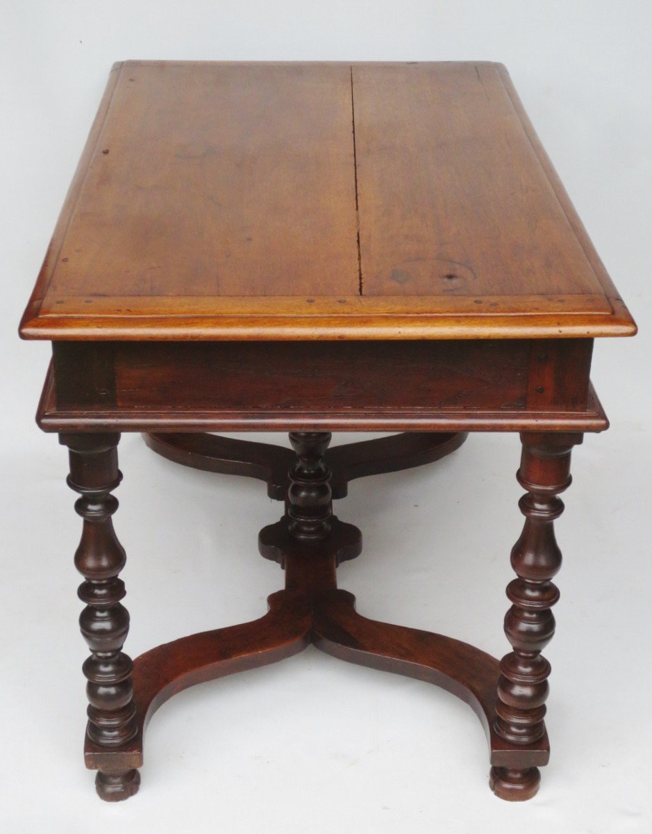Louis XIII Writing Table In Natural Wood.-photo-3