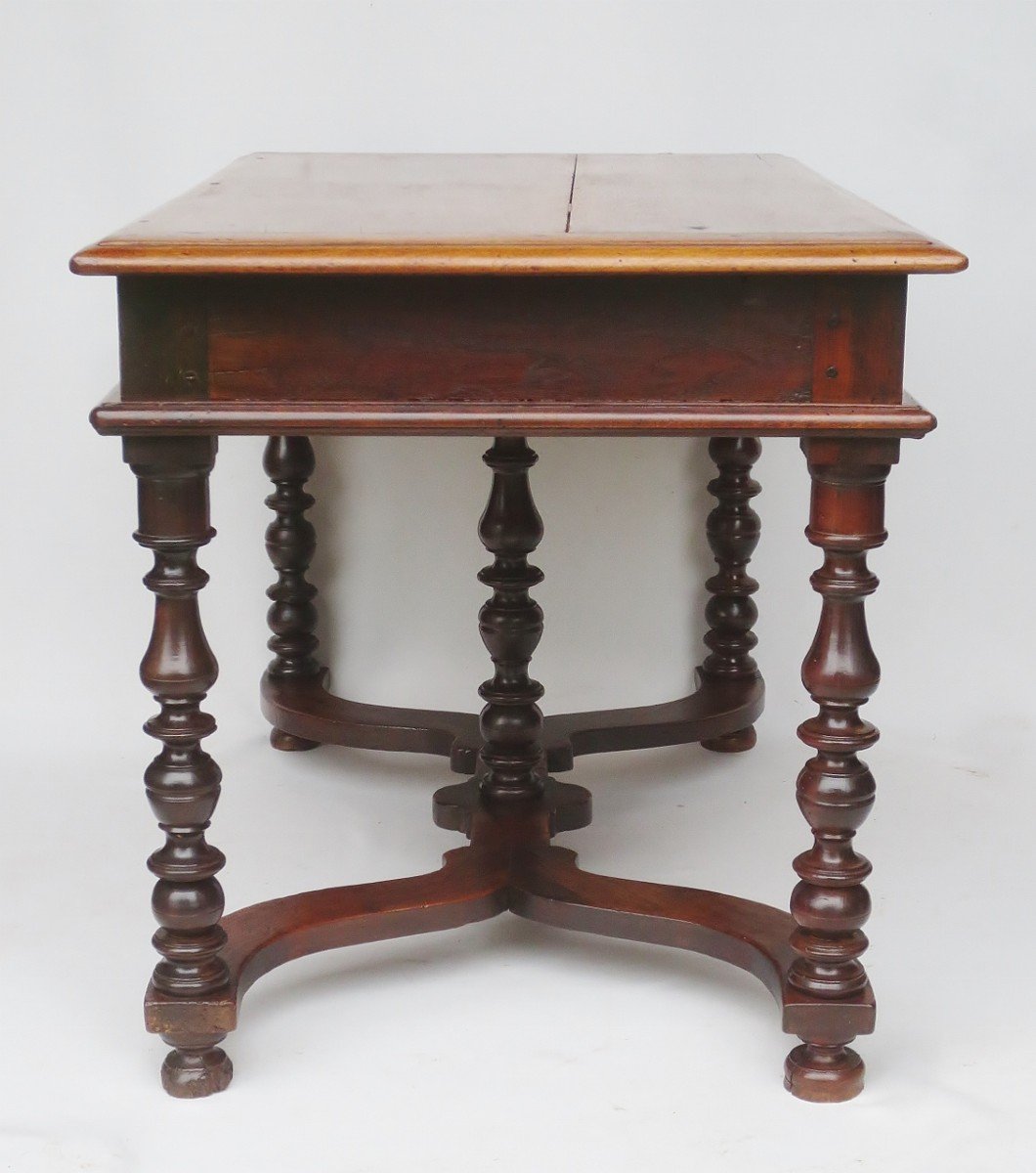Louis XIII Writing Table In Natural Wood.-photo-4