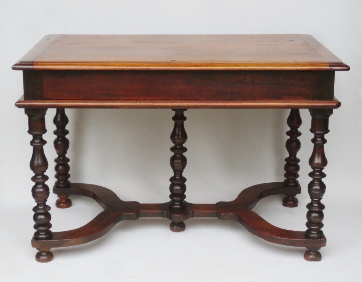 Louis XIII Writing Table In Natural Wood.-photo-5