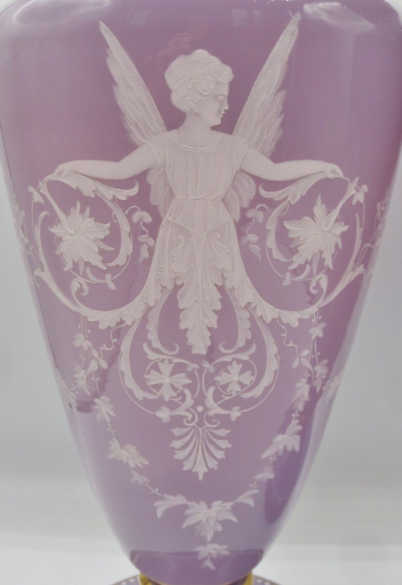 Paire De Vases En Opaline, XIXe Siècle. -photo-3