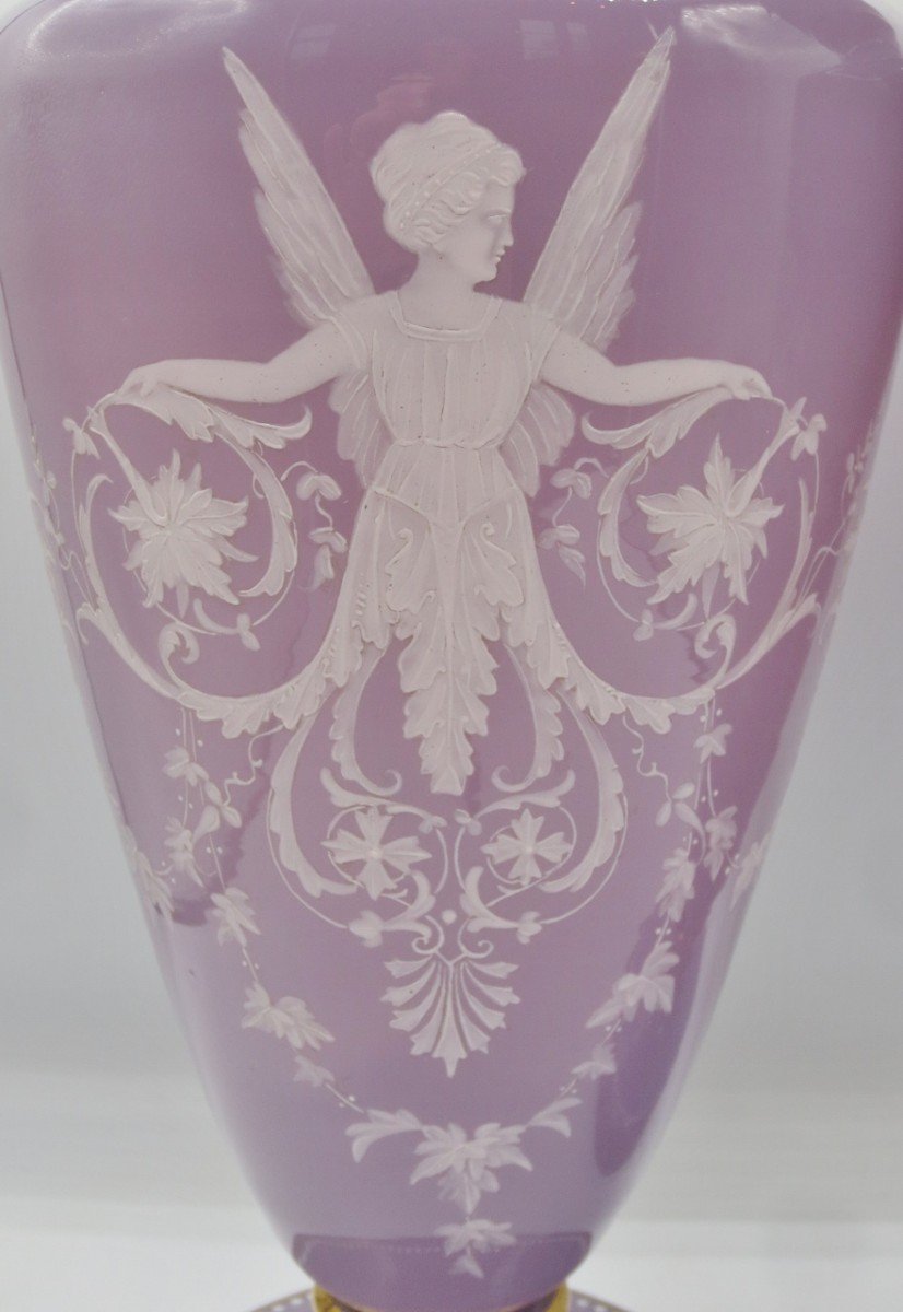 Pair Of Opaline Vases, 19th Century. -photo-3