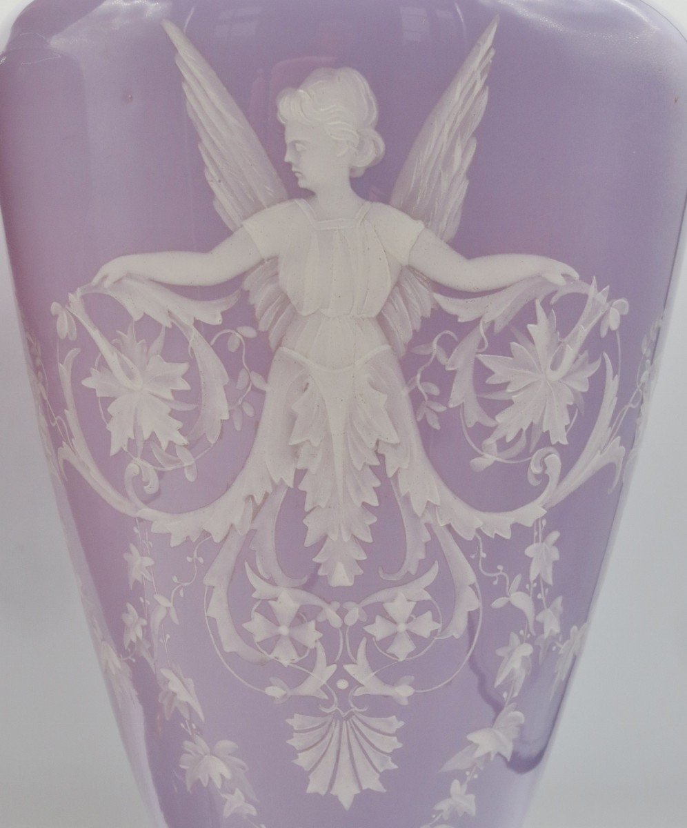 Paire De Vases En Opaline, XIXe Siècle. -photo-4