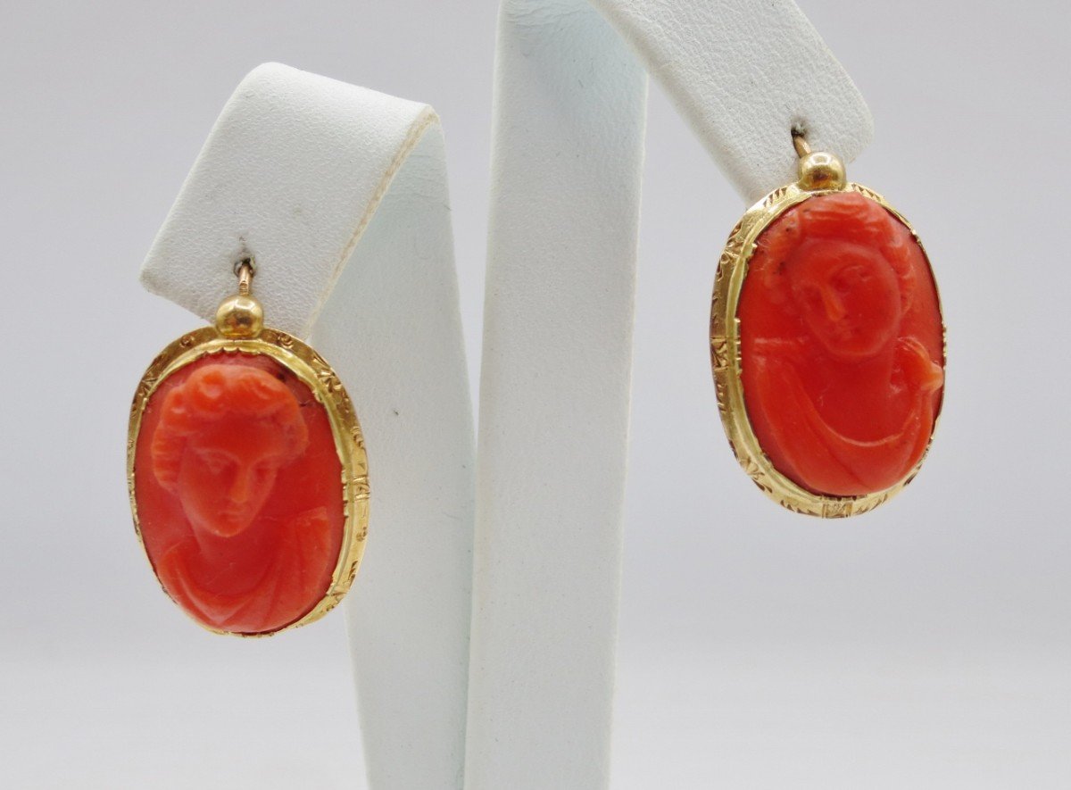 Pair Of Earrings, 19th Century.-photo-6