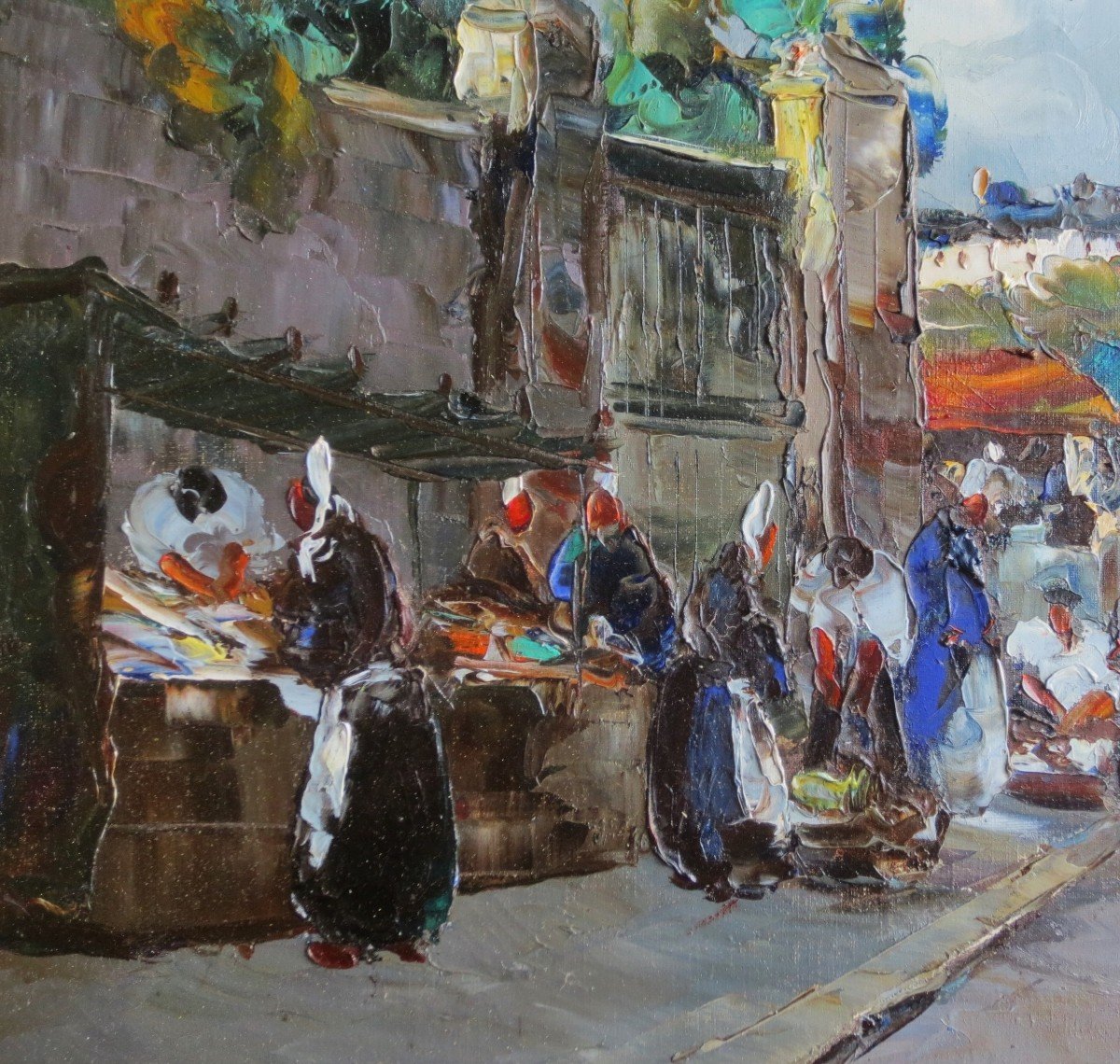 Breton Market, Signed M. Stevens. -photo-2