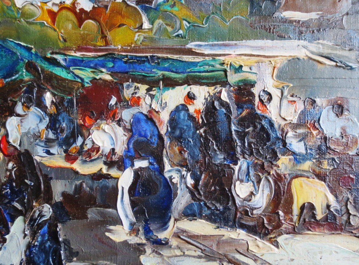 Breton Market, Signed M. Stevens. -photo-1