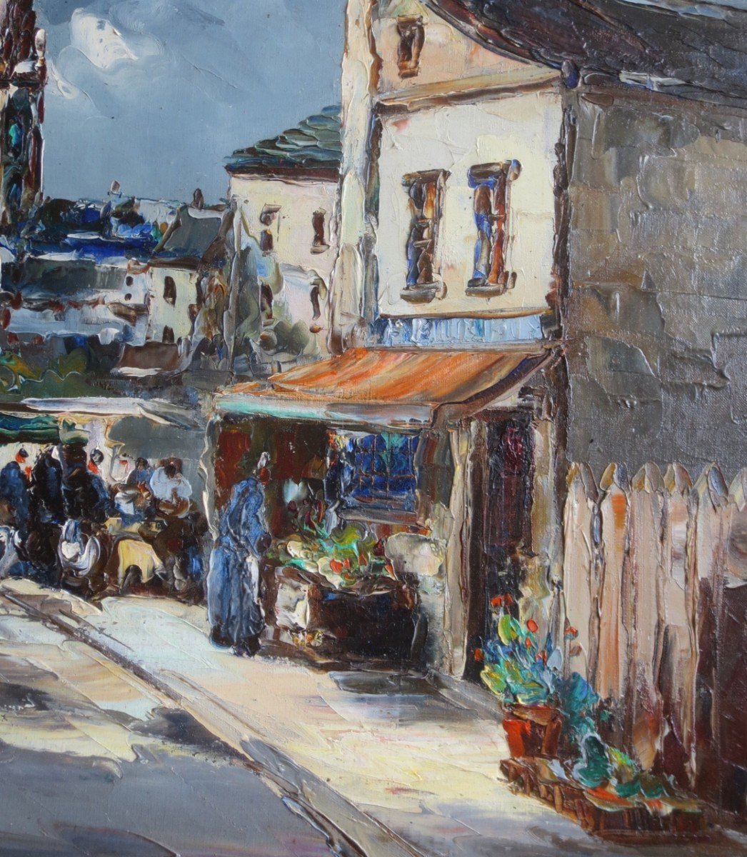 Breton Market, Signed M. Stevens. -photo-2