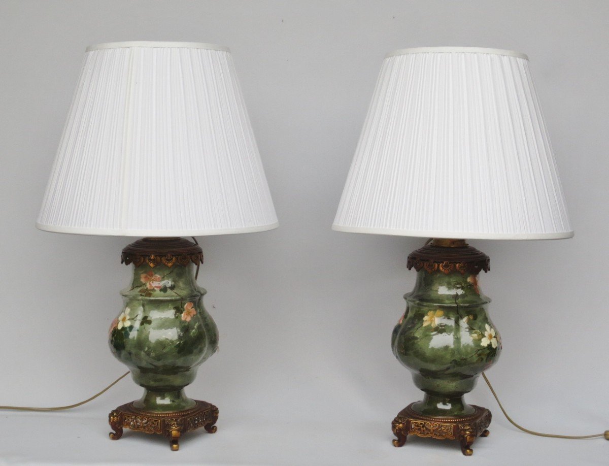 Pair Of Impressionist Ceramic Lamps, 1876 – 1881.