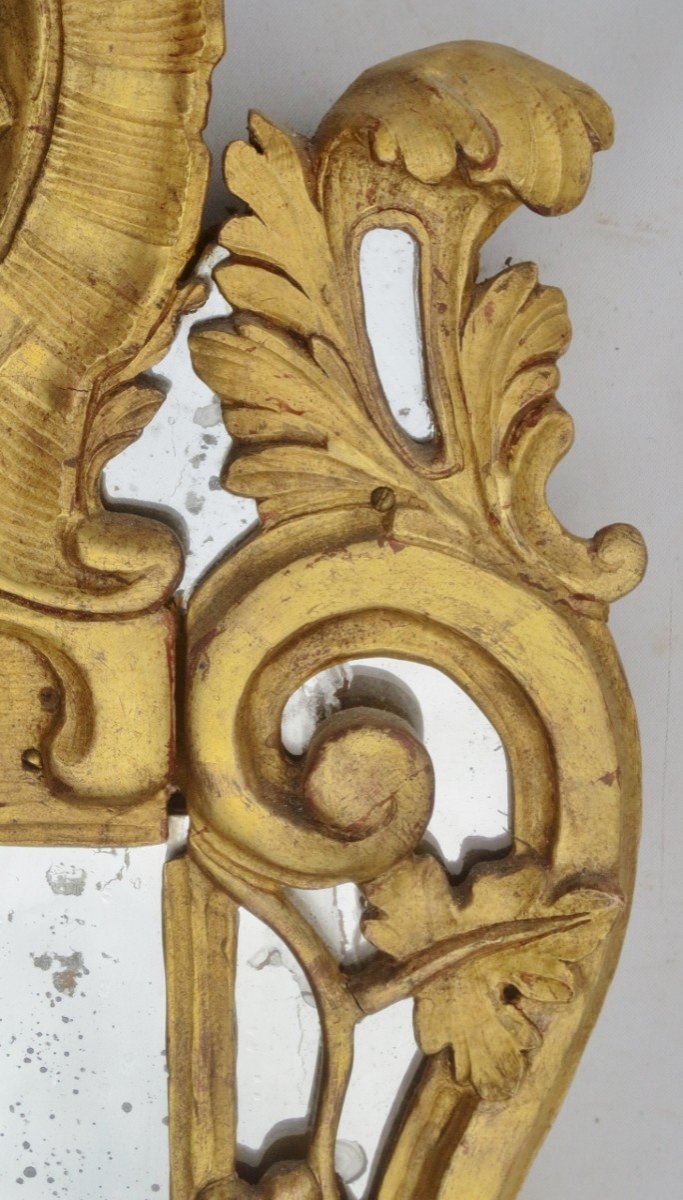 Miroir En Bois Doré, XVIIIe Siècle.-photo-4