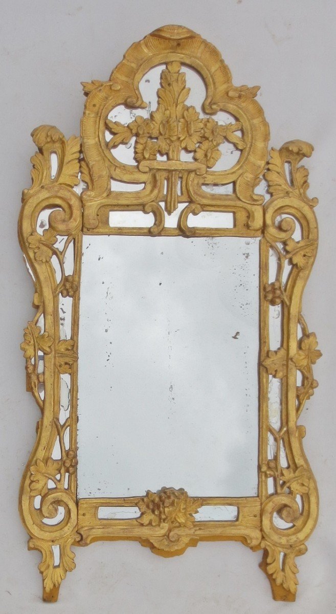 Miroir En Bois Doré, XVIIIe Siècle.-photo-6