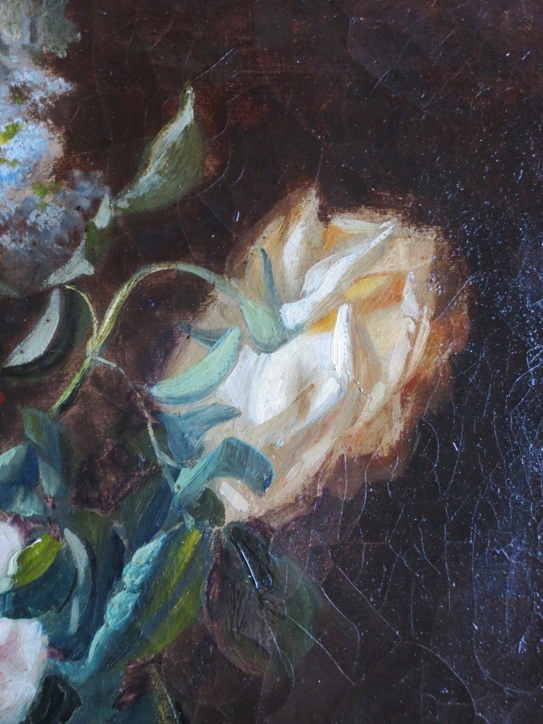Bouquet Signed C. Gontier, 19th Century.-photo-3