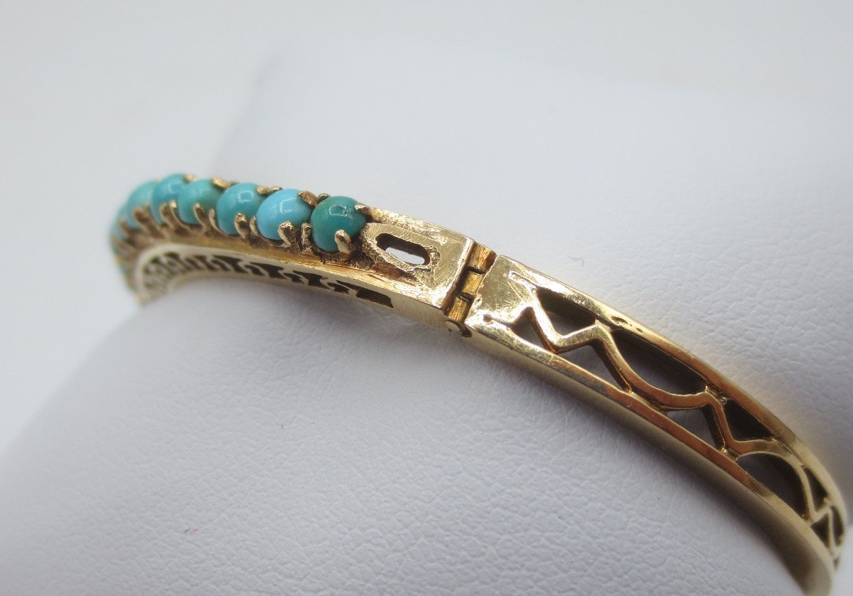 Gold Bangle Bracelet. 19th Century.  -photo-3