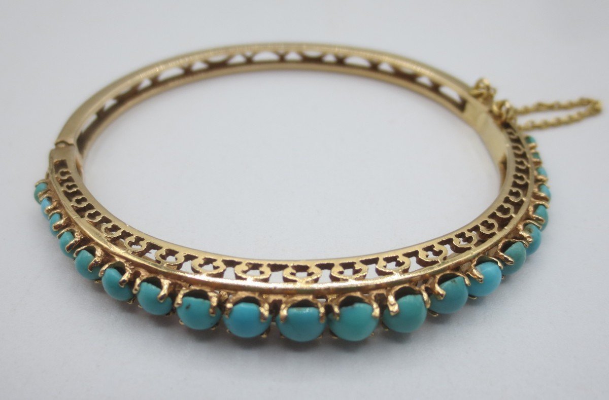 Gold Bangle Bracelet. 19th Century.  -photo-1