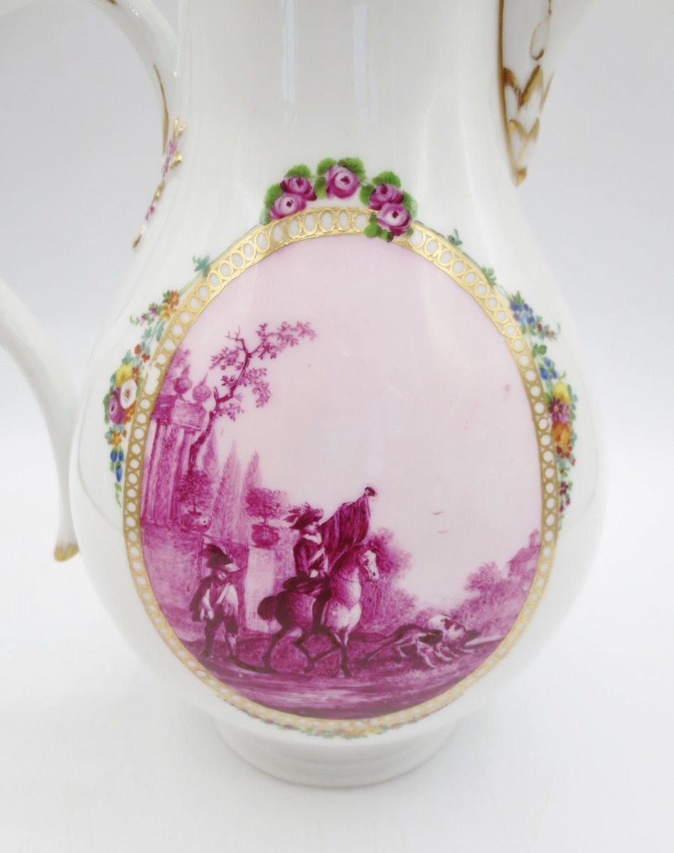 Verseuse En Porcelaine De Meïssen, XVIIIe Siècle.-photo-2