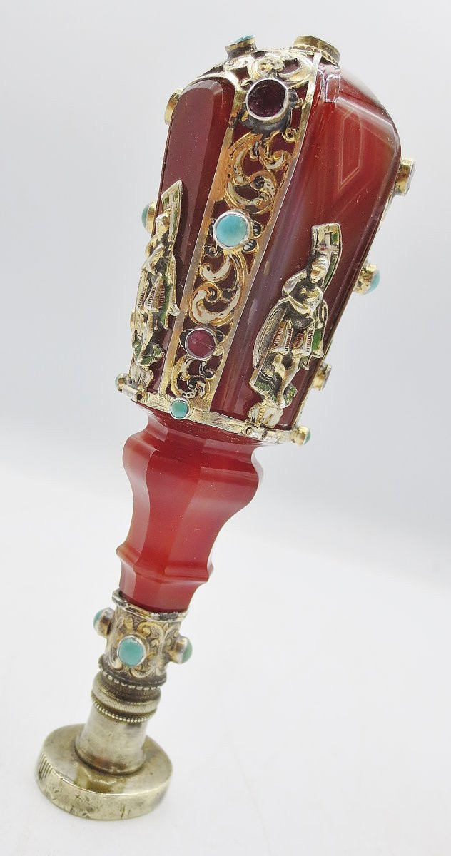 Carnelian And Silver-gilt Seal. -photo-3