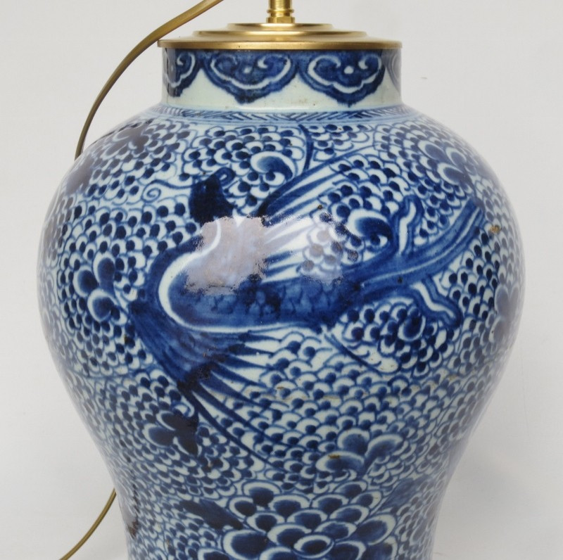 Lamp, Chinese Porcelain, 19th Century.-photo-3
