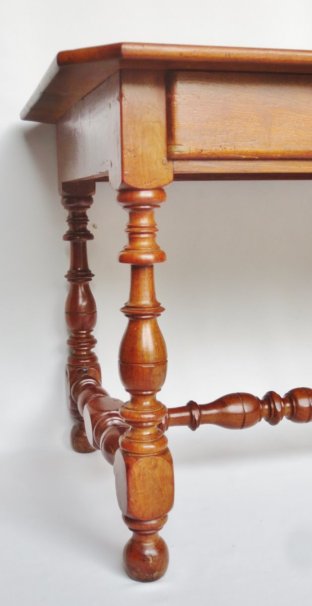 Table Louis XIV en bois fruitier.-photo-4