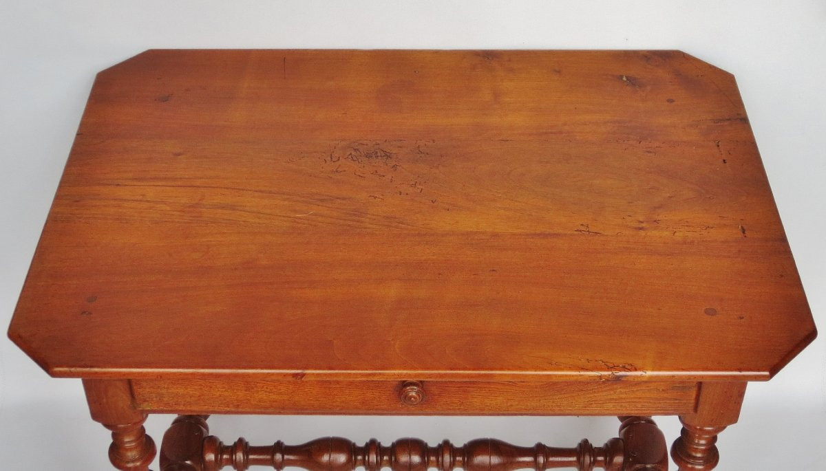 Table Louis XIV en bois fruitier.-photo-3