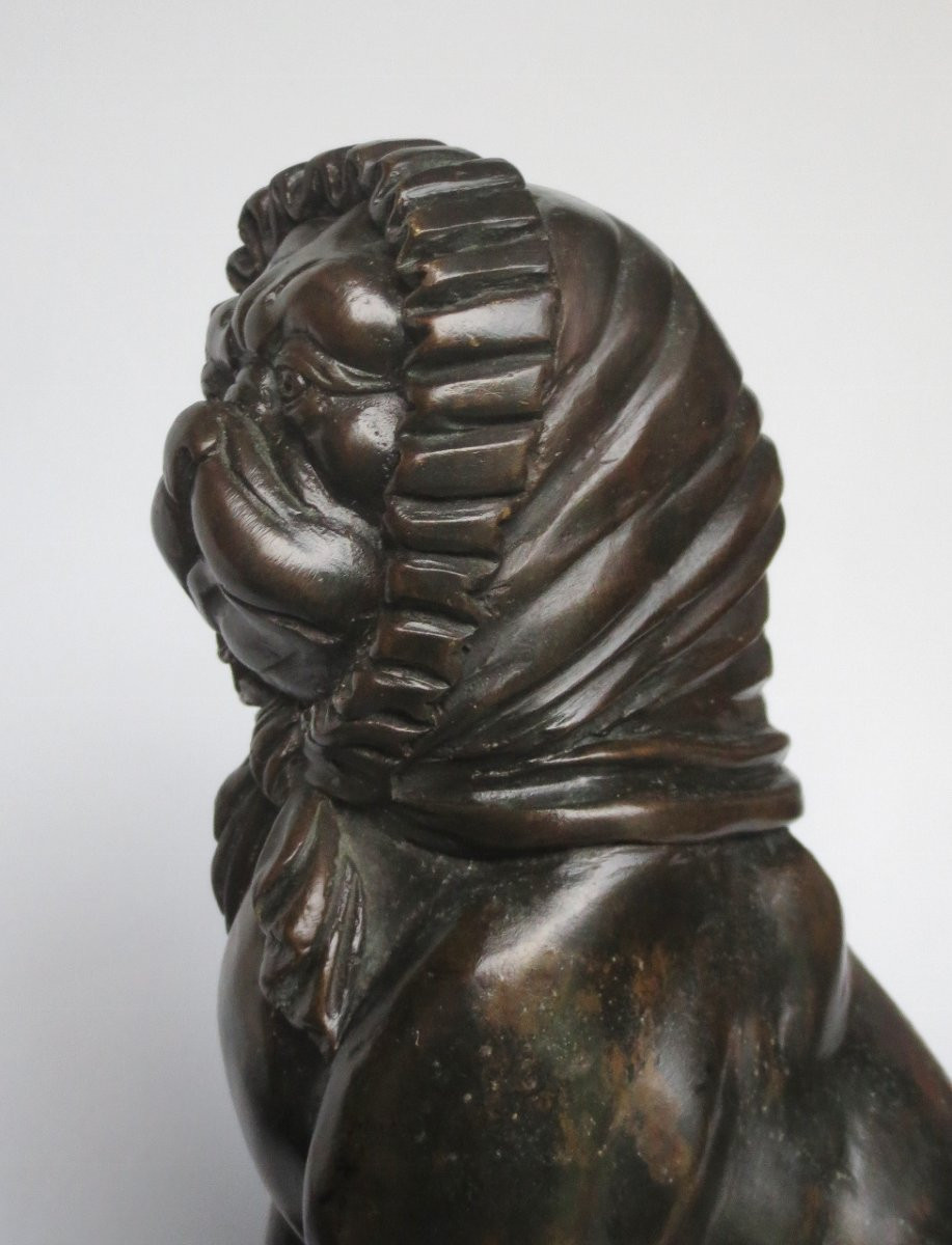 Pair Of Bronze Pugs, 20th Century.-photo-1