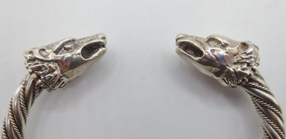 Bracelet Torque en argent massif.  -photo-3